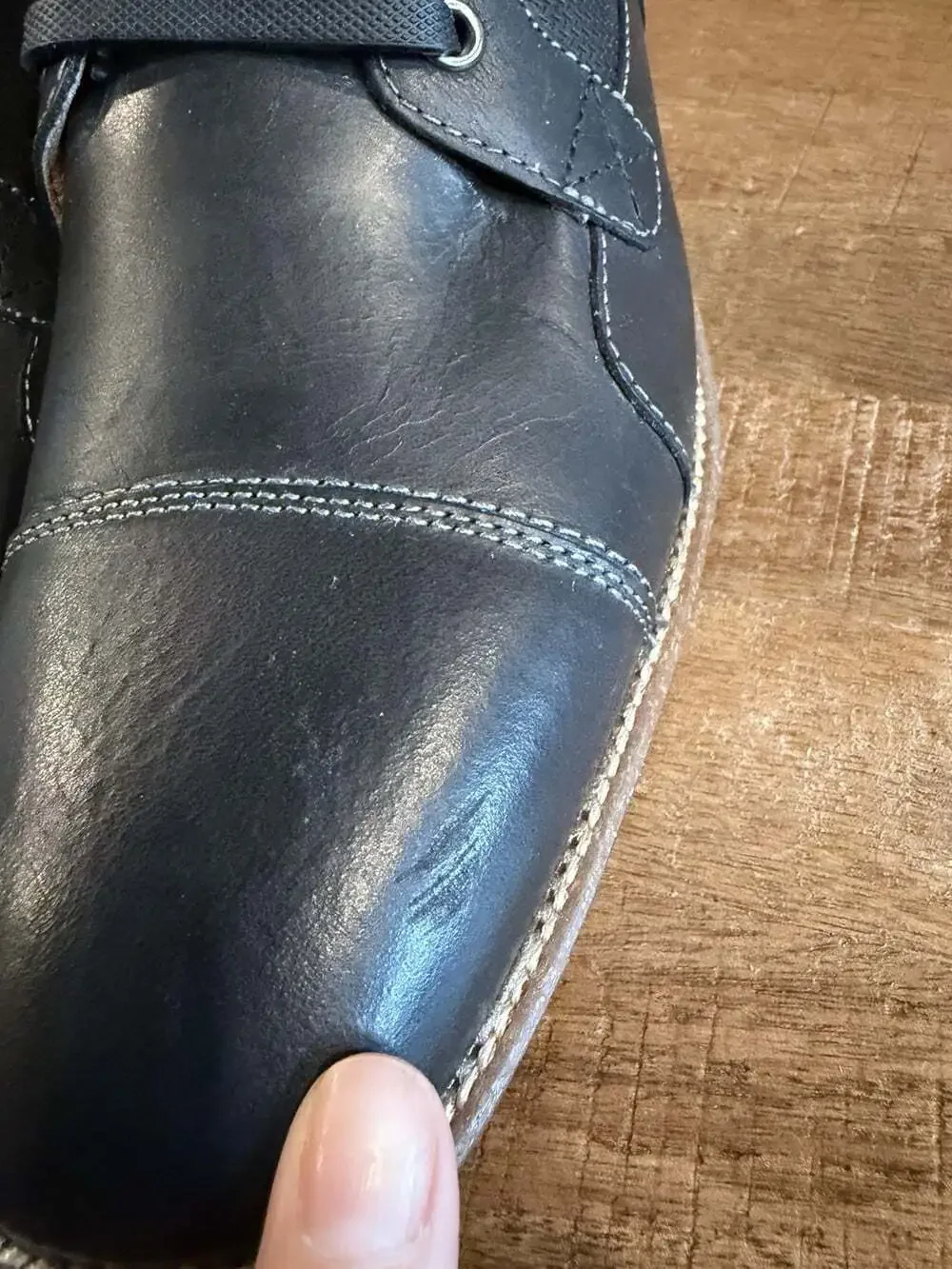 Steve Madden Jotting Men’s 10 Black Leather Cap Toe Chukka Boots NIB Zip Lace